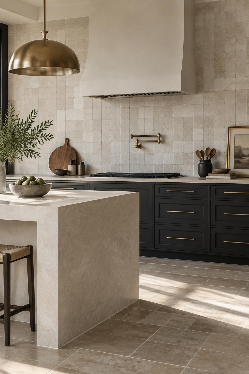 Illustrative kitchen tiled backsplash